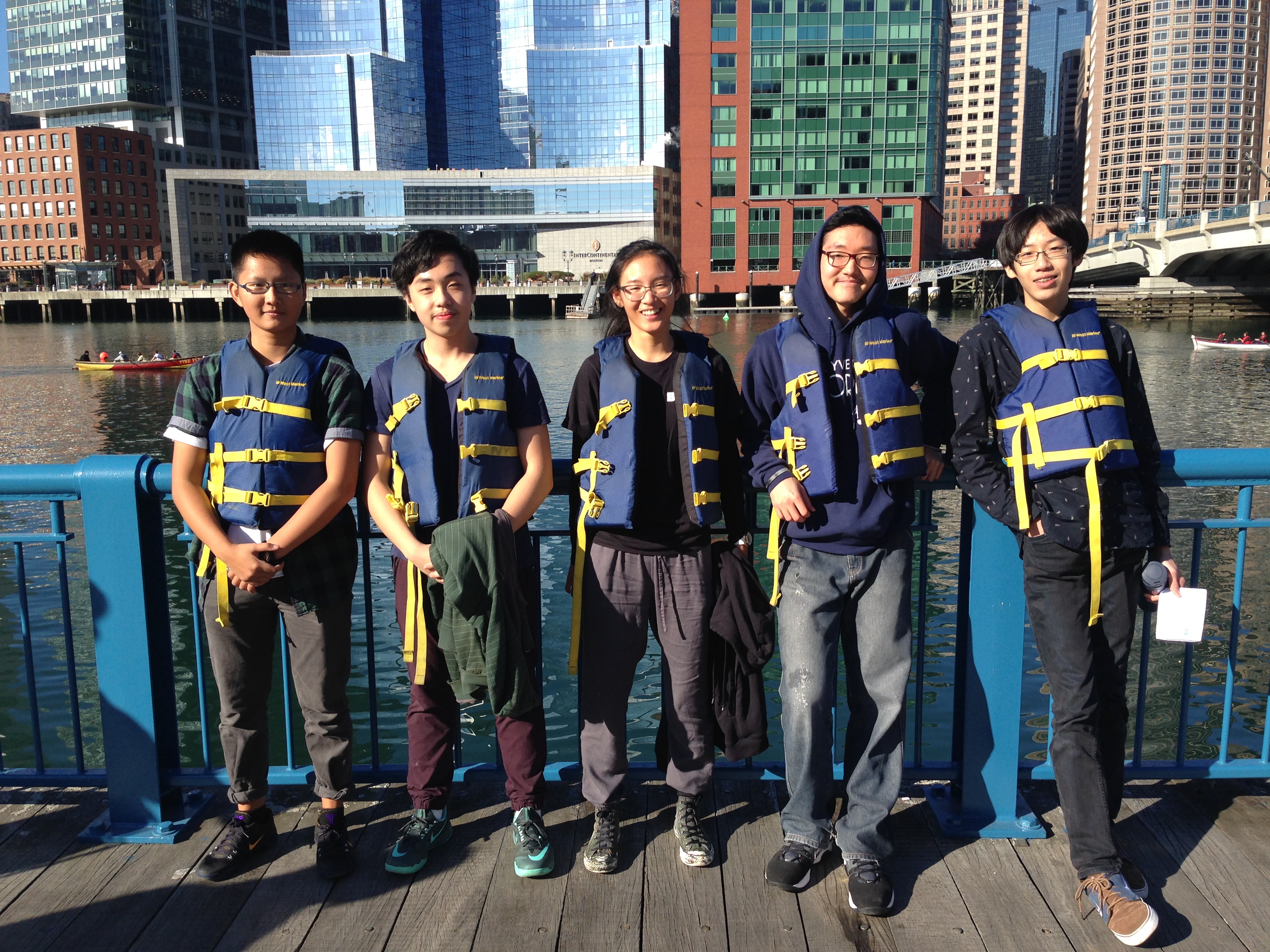 Second Four crew after a good run on their sprint: new Icebreakers Lillian Chan, David Chan, Jessy Feng Han, Sion Yang, and coxswain Inhyuk Jun 0
